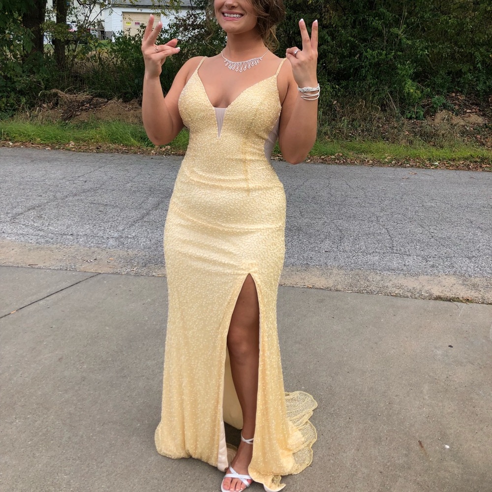 Yellow sequin Prom/Homecoming Gown